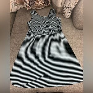 George Black and White Striped Midi Dress